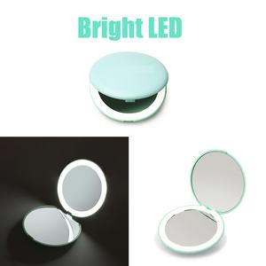 Miroir de maquillage portable mini LED avec logo personnalisé, avec lumières, rechargeable, compact pour les voyages - Product Image 5