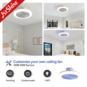1stshine <span class=keywords><strong>LED</strong></span> ventilateur de plafond intérieur 19 pouces couleur blanche ventilateur de plafond chambre avec lumière RVB - Product Image 4