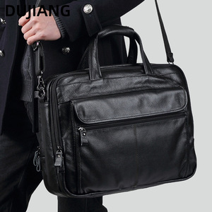 Dujiang Genuine Leather <b>Briefcase</b> 15.6 Inch Laptop Bag Men Business Travel Large Capacity Crossbody Handbag - Product Image 1