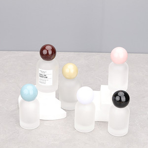 Custom 30ml 50ml LK Brand Wooden Cap Screw Cap Fragrance Empty Frosted Flat Square Womens Luxury Perfume Glass <b>Bottles</b> - Product Image 4
