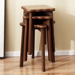 Solid <b>Wood</b> <b>Stool</b> Stackable Round Home Use Chinese Style Low <b>Stool</b> - Product Image 1