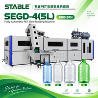 Machine automatique de fabrication de bouteilles PET de 5 L STABLE SEGD-4 |   Pompe à moteur contrôlée par PLC |   Vanne haute pression |   2000-4000 BPH |   Souffler