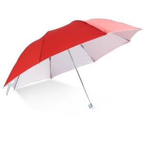 Parapluie pliable anti-UV en polyester, bon marché, couleur de pluie, 3 plis, manteau argenté UV, côtes ouvertes - Product Image 6