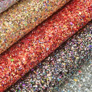 P508 Chunky glitter color small tube PU artificial leather for handbags, belts, hairpins, jewelry, shoes