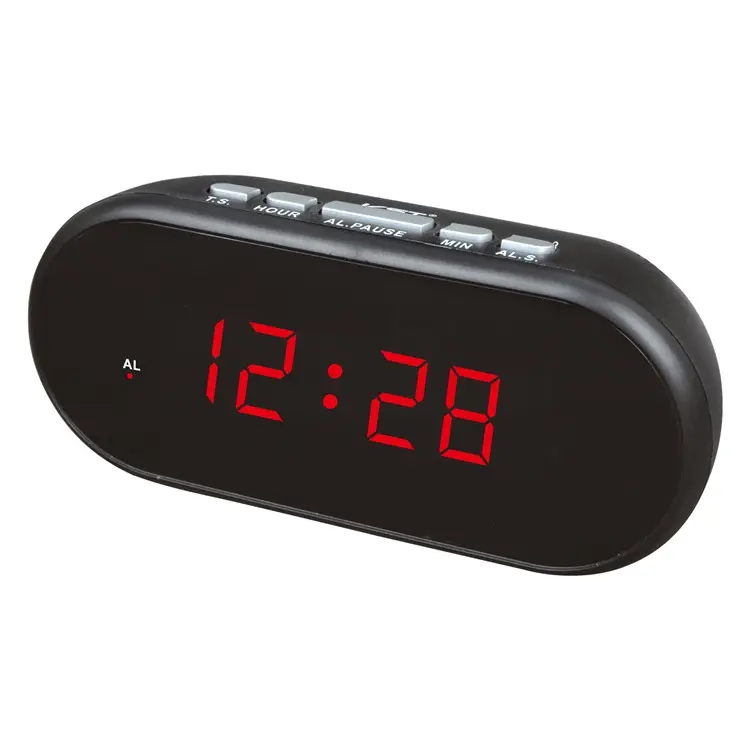 Relógio despertador de rádio eletrônico, tela de led de 0.9 polegadas