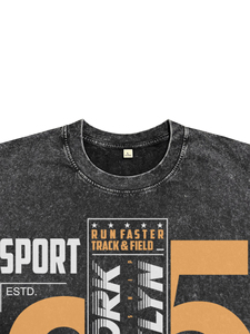 Camisetas Personalizadas para Hombre, Modelo NO.35, Impresión Deportiva DTG, Corte Regular, Transpirables, de Algodón, Color Negro Lavado Ácido, Cuello Redondo - Product Image 3