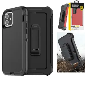 For iPhone 15 Pro Max Armor Cases 4 In 1 Robot Defender Hard Otter Mobile Phone Case Cover with Box package holder kickstand