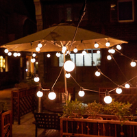 5m 10m câble en caoutchouc incassable G50 Globe boules ampoules clair laiteux coloré extérieur guirlandes lumineuses pour jardin Bistro café vacances