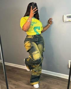 Nuovi Arrivi 2026 S-2XL Pantaloni Cargo <span class=keywords><strong>in</strong></span> Denim da Donna Abbigliamento Boutique Autunnale - Product Image 3