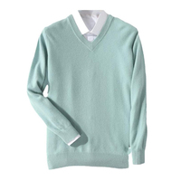 Pull en cachemire pour homme, taille plus, col en V, chaud, pour le printemps