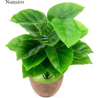 1 Buket/18 Daun Scindapsus Buatan untuk Dekorasi Rumah Pernikahan Aksesori Tanaman Pohon Bonsai Simulasi