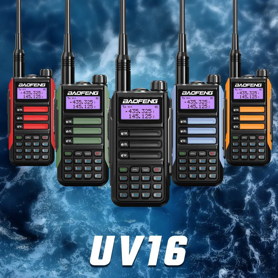 Лучший 2022 BaoFeng UV-16 PRO Высокая мощность антенны иди и болтай Walkie Talkie “иди и TYPE-C зарядное устройство дальний водонепроницаемый UV16 трансивер