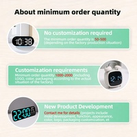 ODM/OEM Température de calendrier appropriée Réveil vibrant intelligent à LED USB pour les gros dormeurs et les malentendants