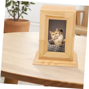 Solid Wood Pet <b>Urn</b> Rectangle 17x14x21 Cm Airtight Framed Memorial For <b>Cats</b> And Dogs - Product Image 2