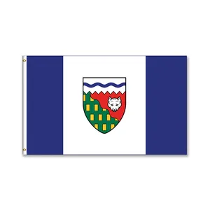Custom Canada Noordwestelijke Gebieden 150X90Cm 3x5ft 100d Polyester Messing Grommets Dubbele Bedrukte Vlag Banner