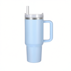 Hipdeer 40Oz Stainless Steel Tumbler <b>with</b> Handle and Lid <b>Straw</b> Vacuum Insulated Coffee Mug for Travel Office Home Use - Product Image 1