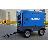 Compresseur d'air portable diesel haute pression 175 PSI, 185 CFM pour sablage et forage