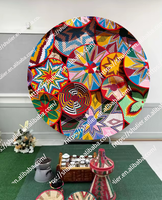 En gros personnalisé traditionnel éthiopien croix Habesha conception fleur fête d'anniversaire décors de fond