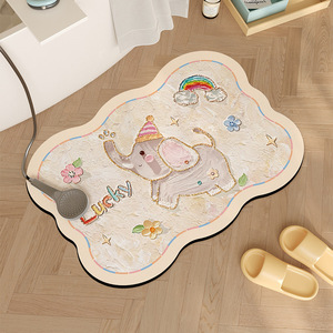 Alfombrilla de baño de barro de diatomeas suave Pearl Duck, forma novedosa, antideslizante, para baño, cocina, entrada. - Product Image 4