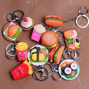 Nouveaux pendentifs japonais miniatures mignons et écologiques en forme de sashimi, de frites et de hamburger, accessoires de bijoux DIY populaires - Product Image 3