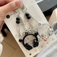 Étui pour écouteurs perlé fait main, design original style pointillisme personnalisé, porte-clés, breloque de téléphone personnalisée, pendentif de sac à dos