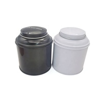Boîte à thé personnalisée noire scellée de qualité alimentaire en usine emballage de café rond hermétique boîte de conserve de luxe pour thé vert