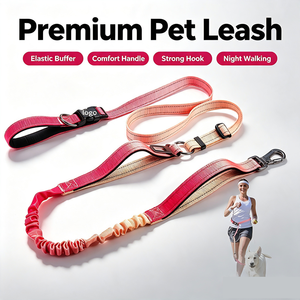 Laisse de chien multifonctionnelle mains libres, robuste, avec logo personnalisé, ceinture réglable <span class=keywords><strong>et</strong></span> attache pour ceinture de sécurité de voiture - Product Image 1