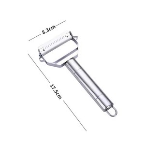 Rallador de Doble Cabeza de Acero Inoxidable, Multifuncional 2 en 1, Rallador de Melón para Cocina, Cuchillo para Pelar Frutas y Patatas - Product Image 5