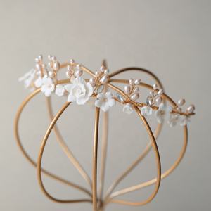 Ins-<span class=keywords><strong>Style</strong></span> Handgefertigte Diademe Braut-Haaraccessoires Haarband Damenschmuck Kopfschmuck für Hochzeit Krone Stirnband - Product Image 3