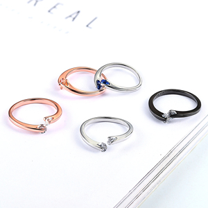 <strong>Two</strong> <strong>Stone</strong> Open Twist <strong>Ring</strong> Women Round Cubic Zirconia Bypass Adjustable Promise <strong>Ring</strong> Minimalist Wedding Engagement Jewelry Gift - Product Image 3