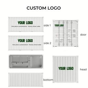 Custom LOGO <b>Desk</b> Organizer Pen <b>Pencil</b> <b>Holder</b> Business Name Cards <b>Holder</b> Shipping Container Model Storage Box with Compartments - Product Image 4