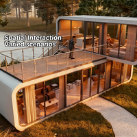 Hôtel Villa de Chambre Mobile Préfabriquée, Petite Maison Modulaire Préfabriquée Moderne en Capsule Conteneur avec Meubles et Cuisine