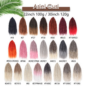 חם מוכר רוסי 22 אינץ 'ארוך crochet צמות אריאל שיער סינתטי ariel curl האוקיינוס גל הצתה שיער ariel curl - Product Image 6