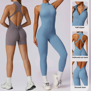 Women's Gym <strong>Jumpsuit</strong> Zip up Sports Bodysuits&amp;<strong>jumpsuits</strong> Activewear Yoga <strong>Jumpsuits</strong> One Piece <strong>Workout</strong> Romper - Product Image 2