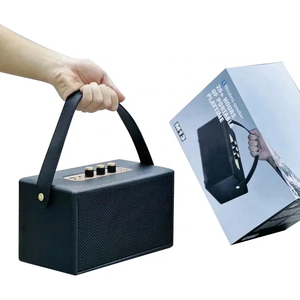 Haut-parleur Bluetooth sans fil portable M13 en bois rétro avec poignée, subwoofer actif à diaphragme de basses, vente en gros directe usine - Product Image 1