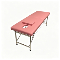 Table de massage pliable écologique à 2 sections avec pieds en acier inoxydable, lit de spa portable