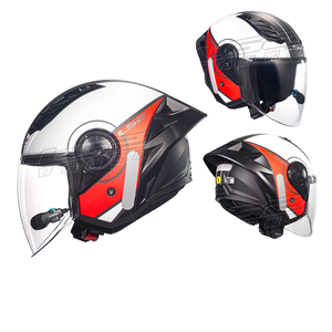 LS2 OF616 pour casque de moto Bluetooth pour hommes <span class=keywords><strong>et</strong></span> femmes Vélo électrique ABS toutes saisons Demi-scooter trois-quarts Nouveau - Product Image 2
