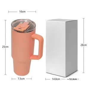 Modern 40 Oz Adventure Stainless Steel Double Wall Vacuum Travel Coffee <b>Mug</b> Custom 40Oz Tumbler PC Handle Hot Thermal Insulation - Product Image 5