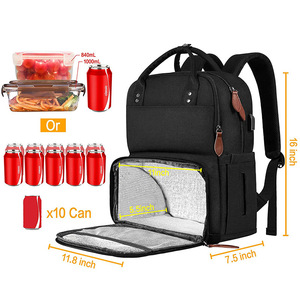 Custom Logo Men Women Stylish Soft Polyester Waterproof Lunch Insulated <b>Cooler</b> Laptop <b>Backpack</b> with 24L Lunch Bag - Product Image 3