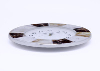 Horloge murale décorative en plastique marbré 3D de luxe moderne, personnalisable avec un MOQ faible, pour la décoration de la maison