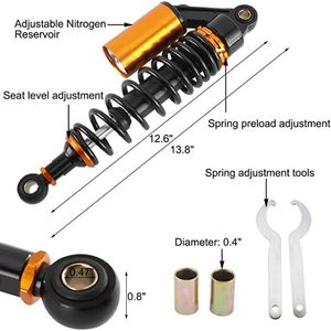 Amortiguador <span class=keywords><strong>de</strong></span> Aire Universal para Motocicleta y Vehículo Eléctrico, Tipo <span class=keywords><strong>125</strong></span>, Negro, Modificado, con Orificio <span class=keywords><strong>de</strong></span> 305mm 320mm - Product Image 3