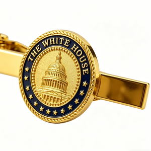 Pinza de Corbata Personalizada de Aleación Chapada en Oro con Esmalte Duro, Diseño de Monumento Americano, para Hombre, para Traje Formal, Negocios, Compromiso, Boda - Product Image 2