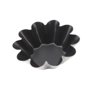 Moule à tartelette miniatures épaissi et cannelé, antiadhésif, en forme de fleur, pour pudding, cupcakes et pâtisseries