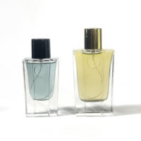 Flacons de parfum de luxe personnalisés, forme rectangulaire unique, 30 ml, 50 ml, emballages cosmétiques en verre vides pour huile d'olive