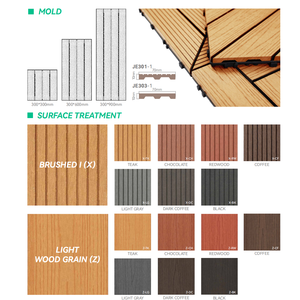 Dalles de terrasse en composite bois-plastique (WPC) sur mesure, finition grain de bois brossé, pour extérieur, hôtel, villa, jardin, balcon, <span class=keywords><strong>parc</strong></span> - Product Image 5