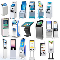 Kiosque de commande et de paiement en libre-service pour restaurant, 24, 27, 32 pouces, écran tactile, lecteur de carte de crédit NFC, compatible SDK, sur pied