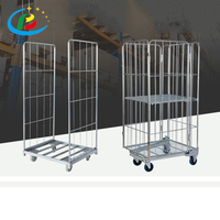 Cage de stockage de cargaison, panier à fil roulant, chariot nissage, conteneur pliable avec roues, de supermarché