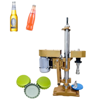 Machine semi-automatique de bouchage et de scellage pour bouteilles en verre de soda et bière gazeuses, avec bouchons métalliques et capsules couronne