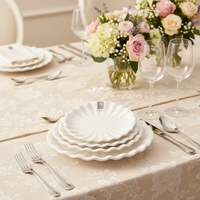 Assiettes de mariage incassables en plastique blanc, 1 pièce, design élégant