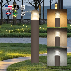 Aluminum IP65 3CCT Adjustable <b>LED</b> Bollard <b>Light</b> AC 120-277V Outdoor Pathway Garden Lighting <b>Motion</b> <b>Sensor</b> Dimmable 5-Year CRI70 - Product Image 3
